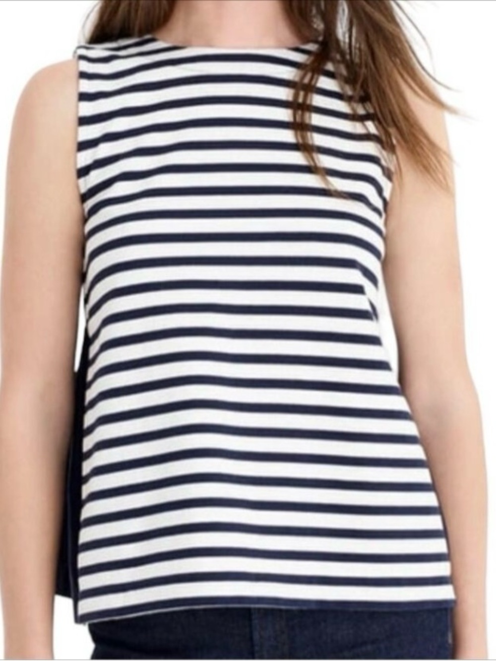 J. Crew Bow Back Tank Top in Navy & White Stripe Size XS